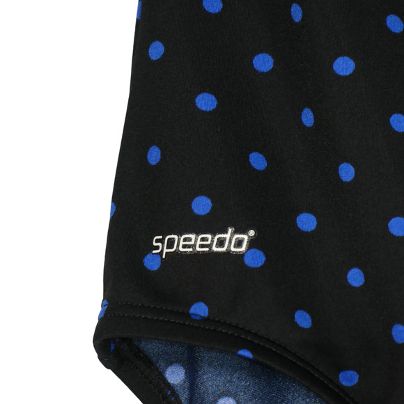 Speedo One Piece Swimsuit Womens Size 18 Black Blue Polka Dot Lightly Padded Bra - Picture 5 of 11